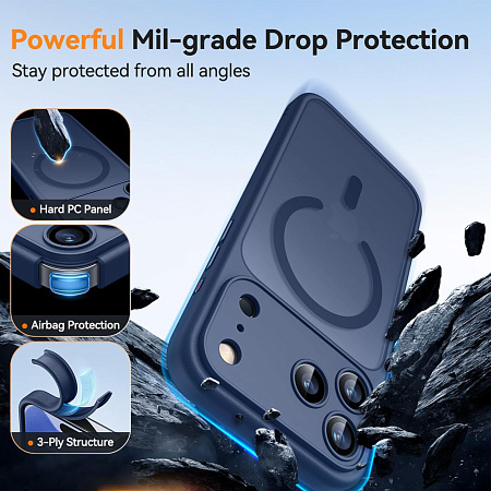 AG Coning Case for iPhone 17 Pro Max MagSafe (Matte, Metal Camera Frame), Blue AG Coning Case for iPhone 17 Pro Max MagSafe (Matte, Metal Camera Frame), Blue