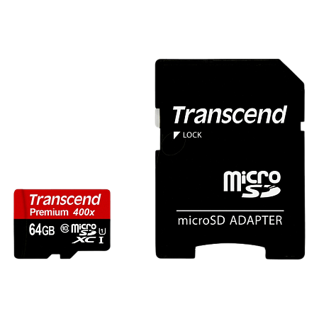 Карта памяти Transcend MicroSDXC Class 10, 64Гб (TS64GUSDU1)