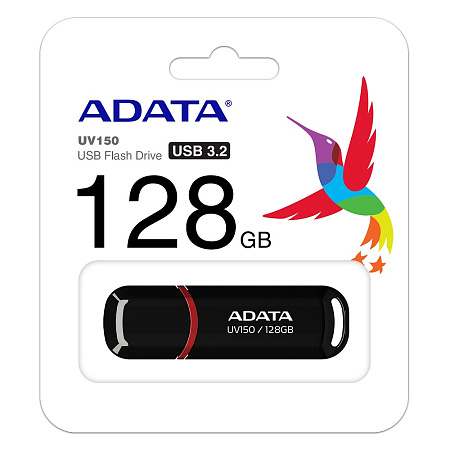 USB Flash накопитель ADATA UV150, 128Гб, Черный/Красный