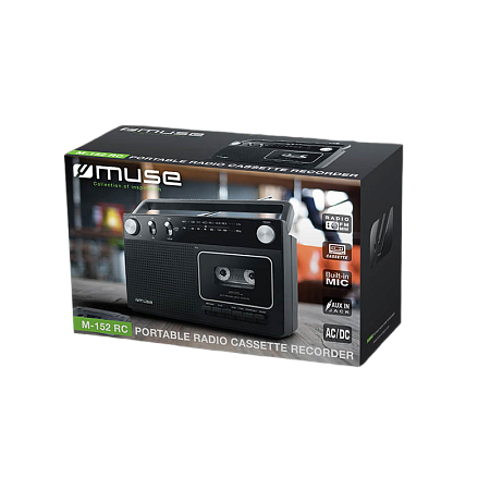 MUSE  M-152 RC, Cassette Recorder, Tuner FM, Black