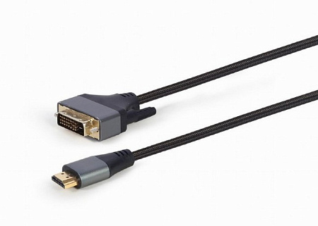 Видеоадаптер Cablexpert CC-HDMI-DVI-4K-6, HDMI (M) - DVI-I (M), 1,8м, Чёрный