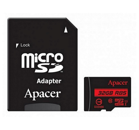 Карта памяти Apacer microSDHC UHS-I U1 Class 10, 32Гб (AP32GMCSH10U5-R)
