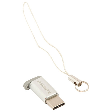 Адаптер USB Remax RA-USB1, micro-USB (F)/USB Type-C, Серебристый