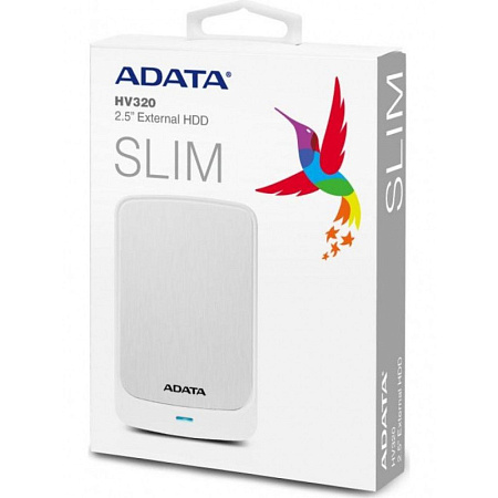 Внешний портативный жесткий диск ADATA HV320,  2 TB, White (AHV320-2TU31-CWH)