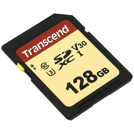 Карта памяти Transcend SDXC Class 10, 128Гб (TS128GSDC500S)