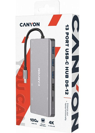 USB-концентратор Canyon CNS-TDS12, Серый