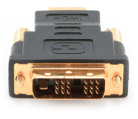 Видеоадаптер Cablexpert A-HDMI-DVI-1, HDMI (M) - DVI-I (M), Чёрный