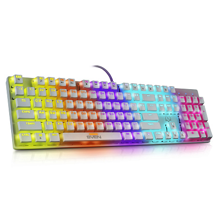 Механическая игровая клавиатура SVEN KB-G9200 RGB / USB / 1.8m / White