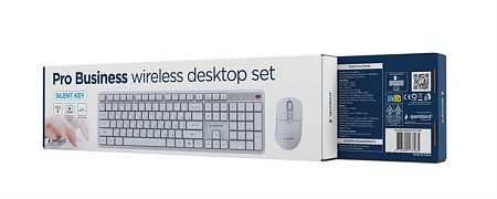 Беспроводная клавиатура и мышь Gembird KBS-WMS-01-W-CYRL, White