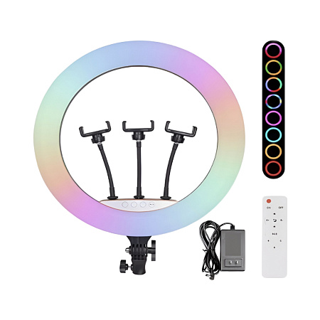 Selfie Ring RGB Light 18" MJ45 with Tripod 2.1m, Bag and Remote Control