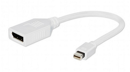 Видеоадаптер Cablexpert A-mDPM-DPF-001-W, MiniDP (M) - DisplayPort (F), 0,15м, Белый