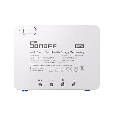 Sonoff Wi-Fi High Power Smart Switch with Energy Monitoring POWR3 25A Sonoff Wi-Fi High Power Smart Switch with Energy Monitoring POWR3 25A