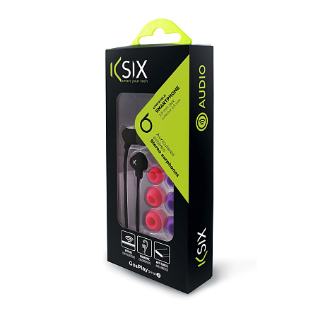 Ksix Earphones 3.5mm with Mic GO&PLAY Small 2, Black