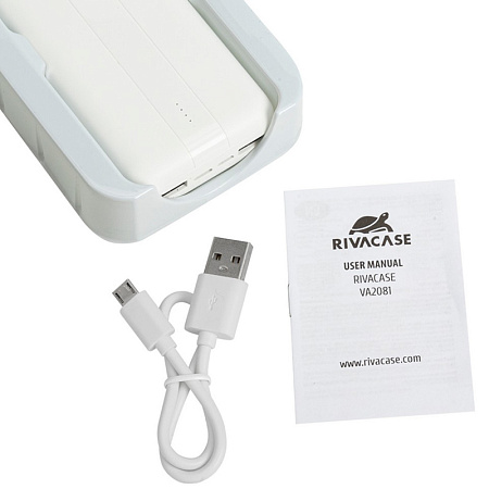 Портативное зарядное устройство RivaCase VA2081, 20000мА·ч, Белый