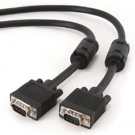 Видео кабель Cablexpert CC-PPVGA-5M-B, VGA D-Sub (M) - VGA D-Sub (M), 5м, Чёрный