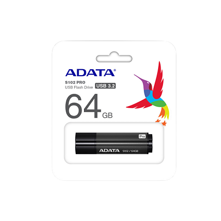 USB Flash накопитель ADATA S102 Pro, 64Гб, Серый
