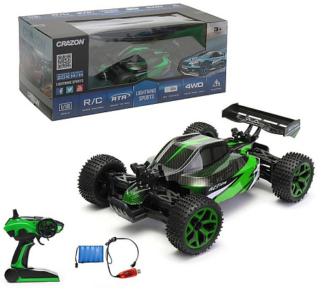 Радиоуправляемая игрушка Crazon High Speed Off-Road Car, 1:18, Зелёный (17GS06B)