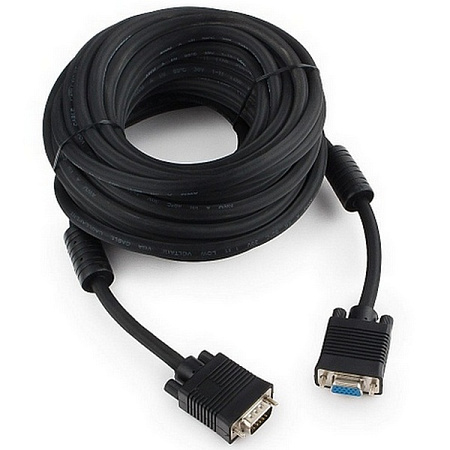 Видео кабель Cablexpert CC-PPVGAX-10M-B, VGA D-Sub (M) - VGA D-Sub (M), 10м, Чёрный