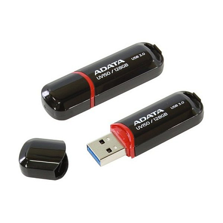 USB Flash накопитель ADATA UV150, 128Гб, Черный/Красный