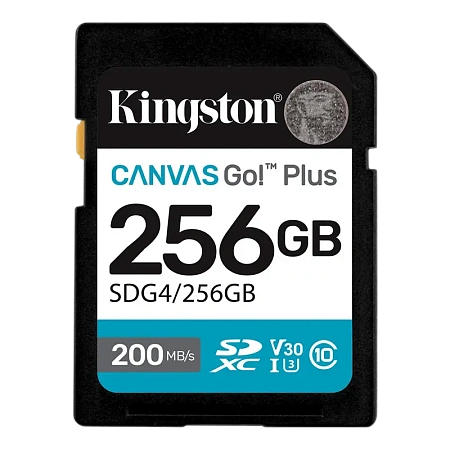 Карта памяти Kingston Canvas Go! Plus, 256Гб (SDG4/256GB)