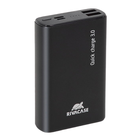 Портативное зарядное устройство RivaCase VA1037, 10000мА·ч, Чёрный