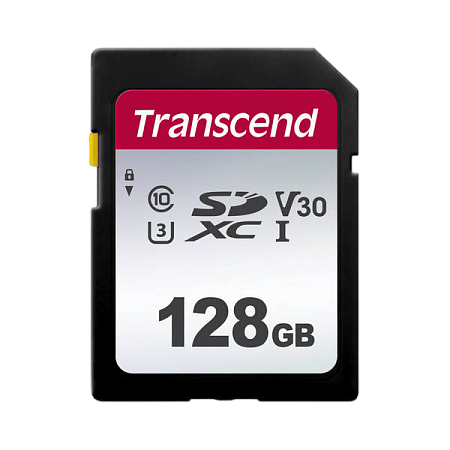 Карта памяти Transcend SDXC Class 10, 128Гб (TS128GSDC300S)