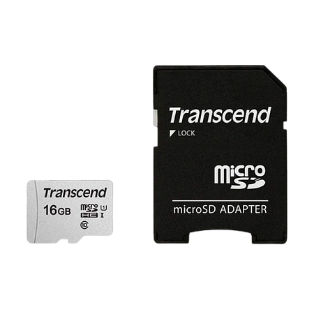 Карта памяти Transcend microSDHC 300S, 16Гб (TS16GUSD300S-A)