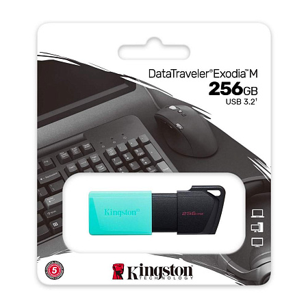 USB Flash накопитель Kingston DataTraveler Exodia M, 256Гб, Черный/Синий