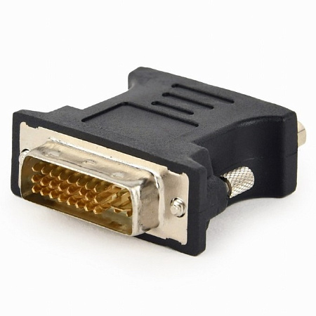 Видеоадаптер Cablexpert A-DVI-VGA-BK, DVI-I (M) - VGA D-Sub (F), Чёрный
