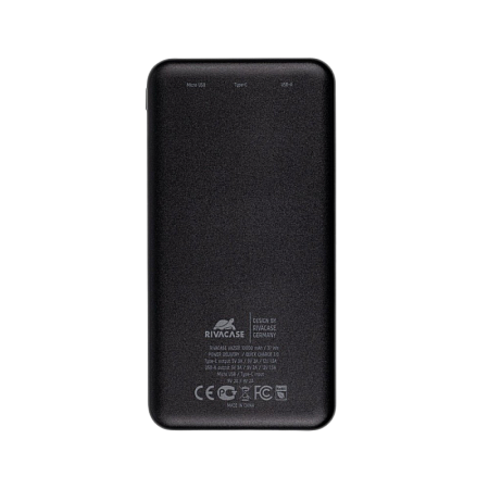 Портативное зарядное устройство RivaCase VA2531, 10000мА·ч, Чёрный