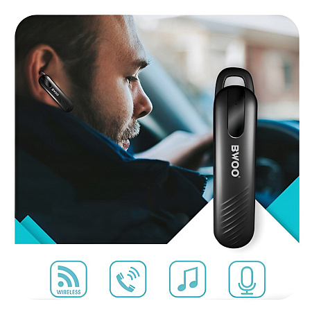 BWOO Headset Wireless BW76, Black