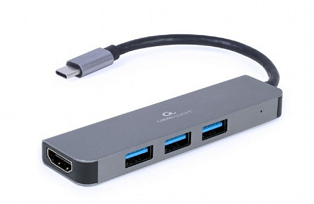 Видеоадаптер Cablexpert A-CM-COMBO2-01, USB Type-C - USB Type-A, HDMI, Серый