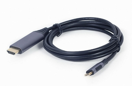 Видеокабель Cablexpert CC-USB3C-HDMI-01-6, USB Type-C (M) - HDMI (F), 1,8м, Чёрный