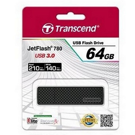 USB Flash накопитель Transcend JetFlash 780, 64Гб, Чёрный