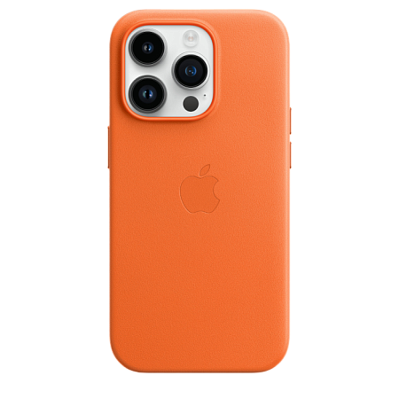 Чехол Apple iPhone 14 Pro Leather Case with MagSafe, Оранжевый