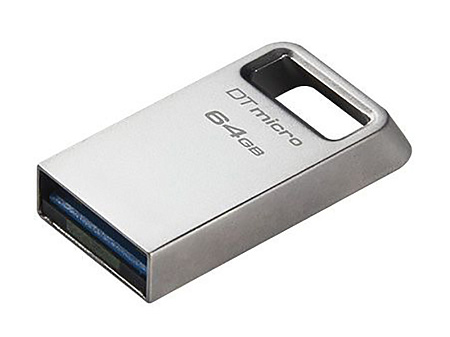 USB Flash накопитель Kingston DataTraveler Micro, 64Гб, Серебристый