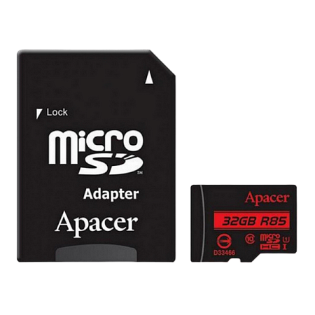 Карта памяти Apacer microSDHC UHS-I U1 Class 10, 32Гб (AP32GMCSH10U5-R)