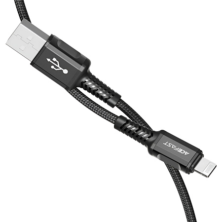Acefast Cable USB to Lightning MFI 2.4A 1.2m Aluminum Alloy, Black