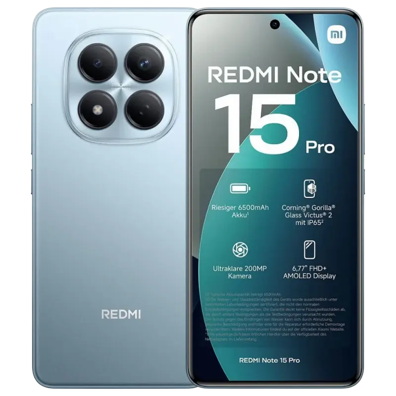Смартфон Xiaomi Redmi Note 15 Pro 4G, 8Гб/256Гб, Glacier Blue