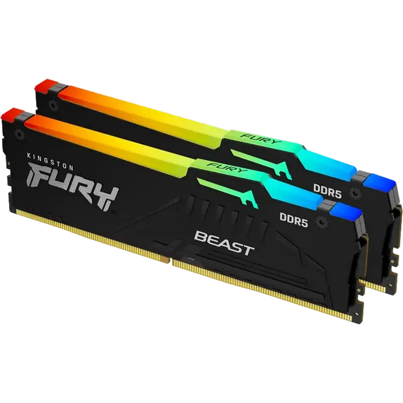 Оперативная память Kingston FURY Beast RGB, DDR5 SDRAM, 6000 МГц, 64 ГБ, KF560C30BBEAK2-64,процессоры ,оперативная память, ssd, M2, hdd, кейсы