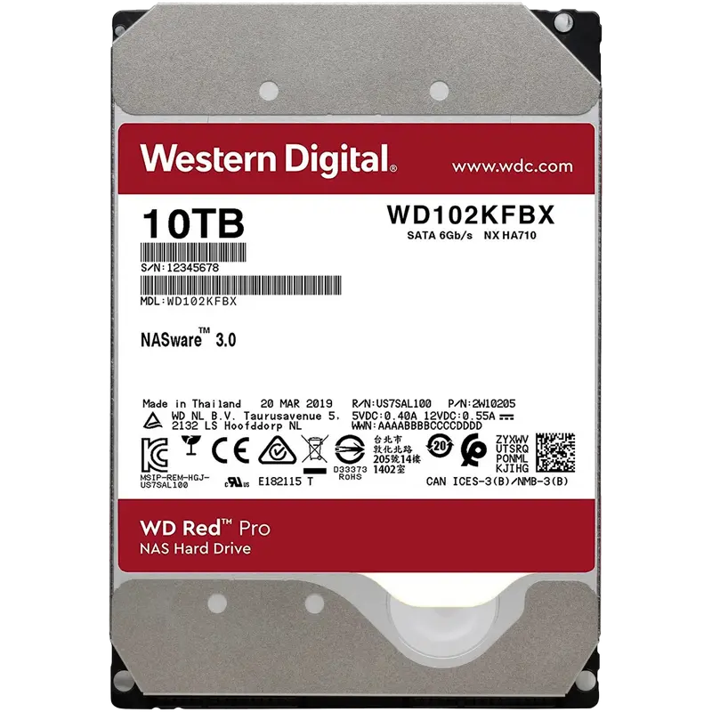 Жесткий диск Western Digital WD Red Pro, 3.5", 10 ТБ <WD102KFBX>