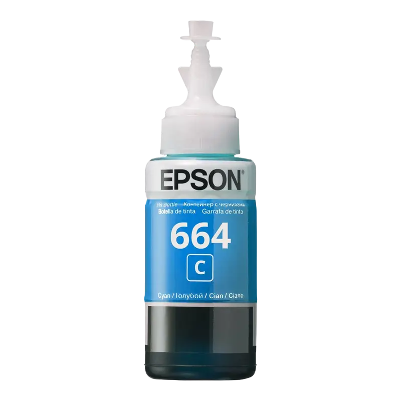 Контейнер с чернилами Epson T664, 70мл, Голубой,бумага ,чернила, Opc, тонер, dvd, duracell, батарейки