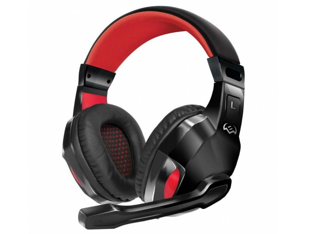 SVEN AP-G857MV Black-Red, Gaming Headphones with microphone, 2*3.5 mm (3 pin) stereo mini-jack, Non-tangling cable with fabric braid, Volume control, 
