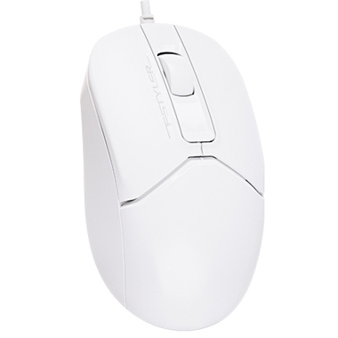 Mouse A4Tech FM12S, 1000 dpi, 3 buttons, 104g, Ambidextrous, Silent, 4-Way Whee, 1.5m, USB, White
