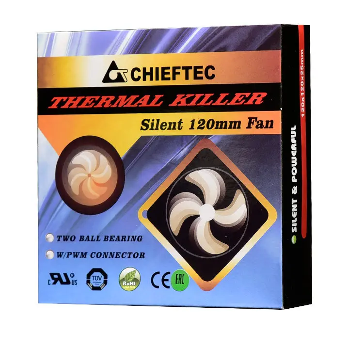 PC Case Fan Chieftec AF-1225PWM, 120x120x25 mm, Ball Bearing, 1650rpm, <32db, PWM, 4pin for PSU/Mole,процессоры ,оперативная память, ssd, M2, hdd, кейсы