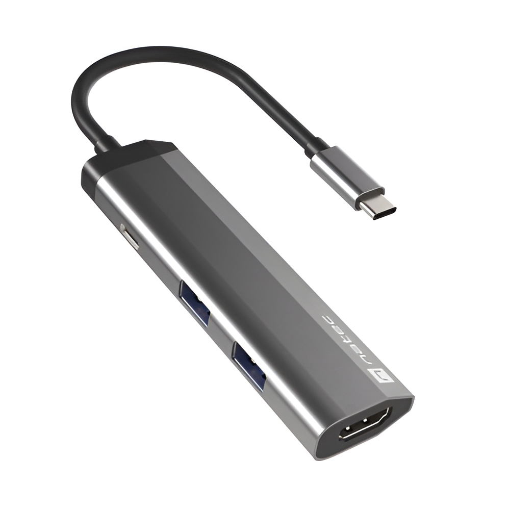 Natec Fowler Slim Usb-C Multiport Adapter 4 In 1  2x Usb 3.0 Hub, Hdmi 4k, Usb-C PD