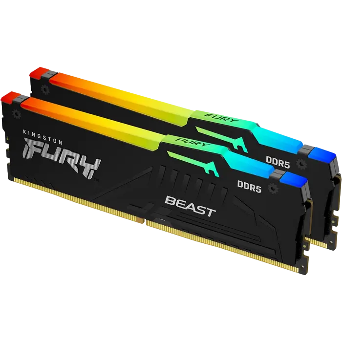 Оперативная память Kingston FURY Beast RGB, DDR5 SDRAM, 5200 МГц, 64Гб, KF552C36BBEAK2-64
