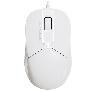 Mouse A4Tech FM12S, 1000 dpi, 3 buttons, 104g, Ambidextrous, Silent, 4-Way Whee, 1.5m, USB, White