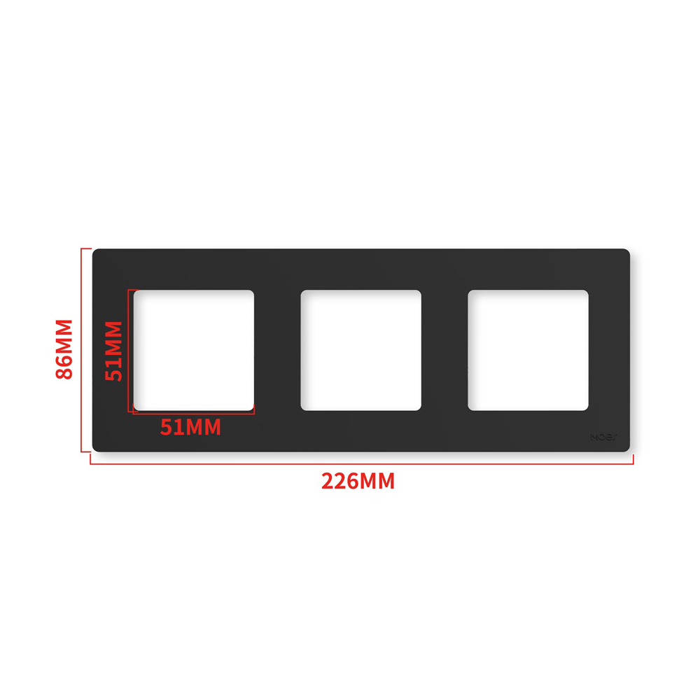 Moes Star Ring Switch Panel EU Version 3 Gang, Grey