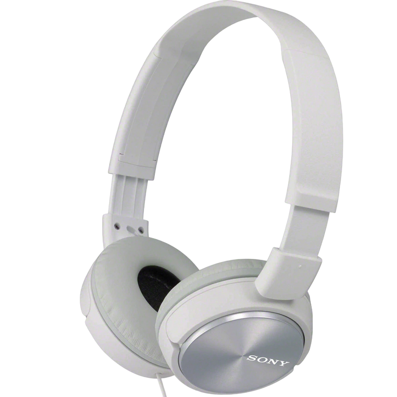Headphones  SONY  MDR-ZX310AP, Mic on cable,  4pin 3.5mm jack L-shaped, Cable: 1.2m, White